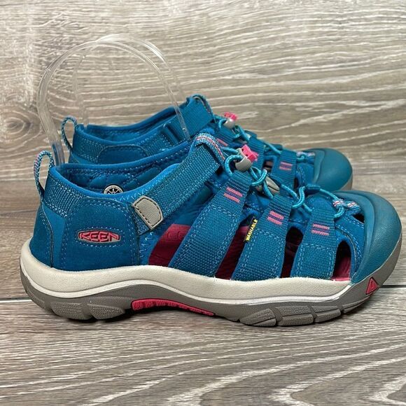 Keen Newport H2 Deep Lagoon Bright Pink Big Girls Sz 4 Waterproof Hiking Sandals - Picture 1 of 11
